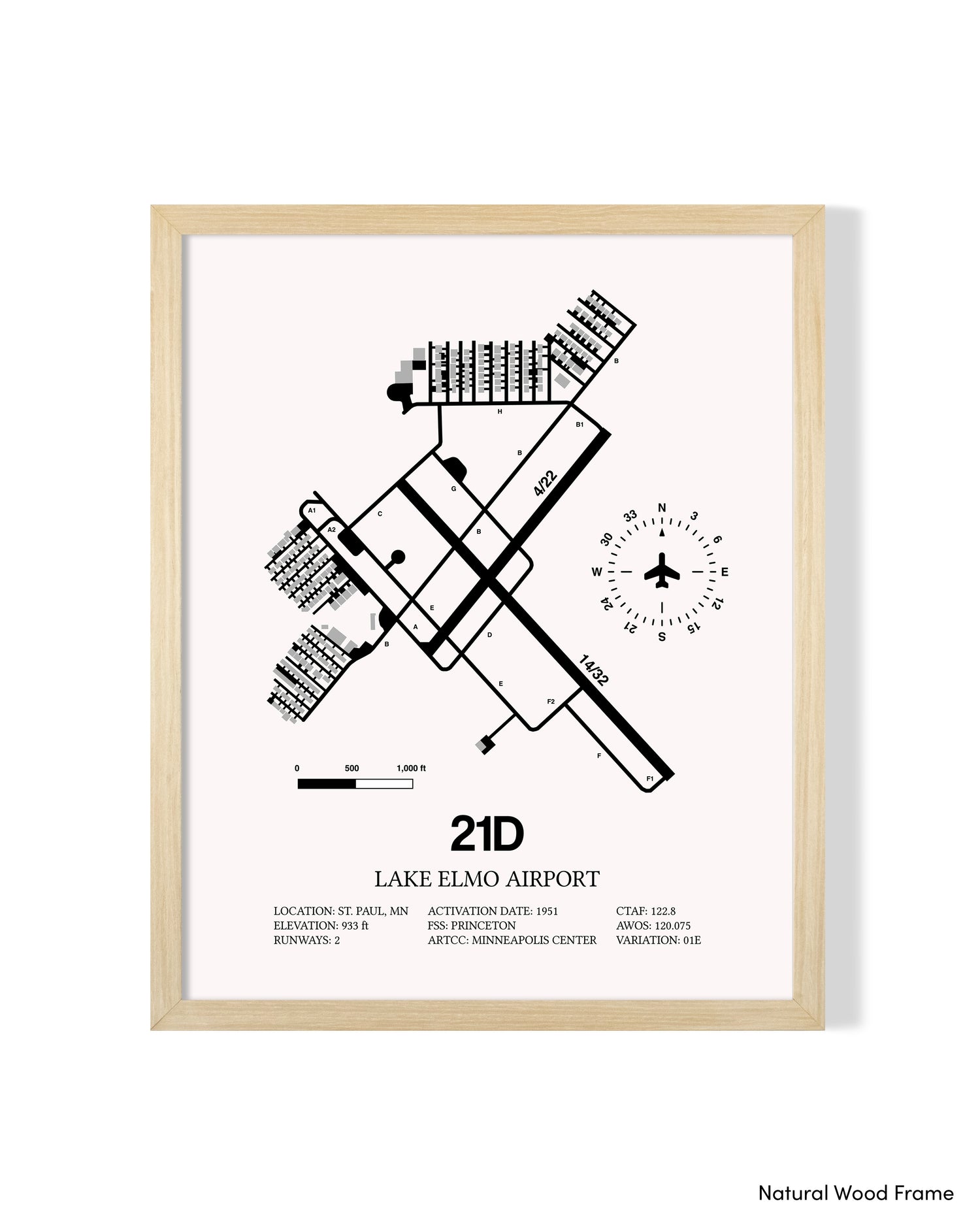 21D Airport Map, Lake Elmo Airport Print
