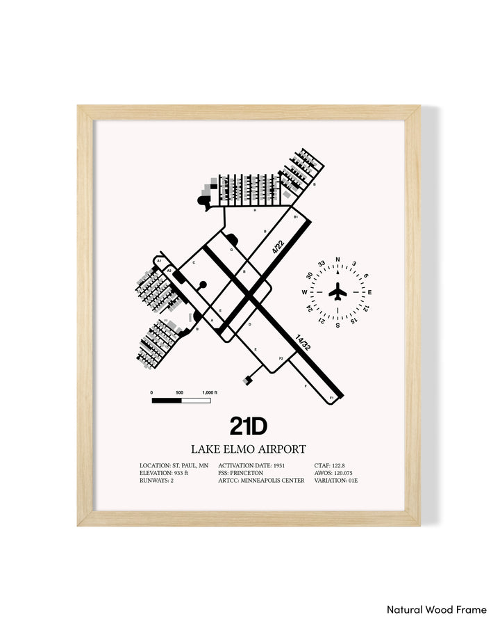 21D Airport Map, Lake Elmo Airport Print