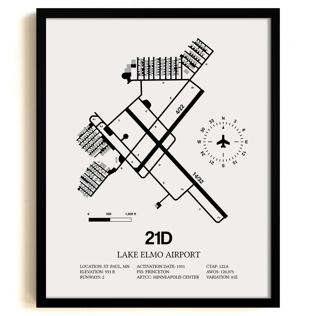 21D Airport Map, Lake Elmo Airport Print
