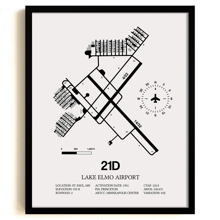 21D Airport Map, Lake Elmo Airport Print