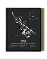 Unframed Northeast Florida Regional Airport map print poster
