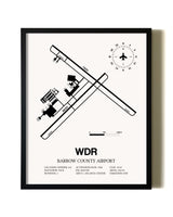 Framed Barrow County Airport wall art poster in black frame