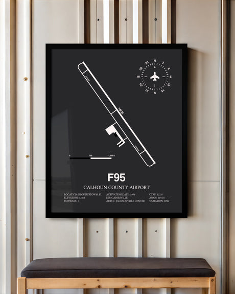 Frame color options for Calhoun County Airport Wall Art