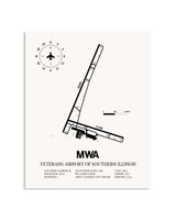 Gray Veterans Airport Of Southern Illinois framed poster displayed in an airplane hangar
