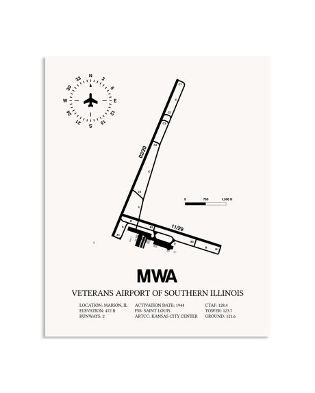 Gray Veterans Airport Of Southern Illinois framed poster displayed in an airplane hangar