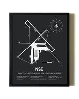 Unframed Whiting Field Naval Air Station North map print poster