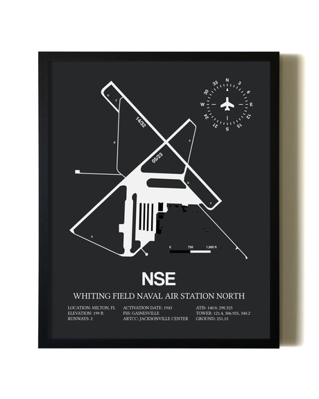 Unframed Whiting Field Naval Air Station North map print poster
