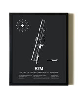 Unframed Heart Of Georgia Regional Airport map print poster