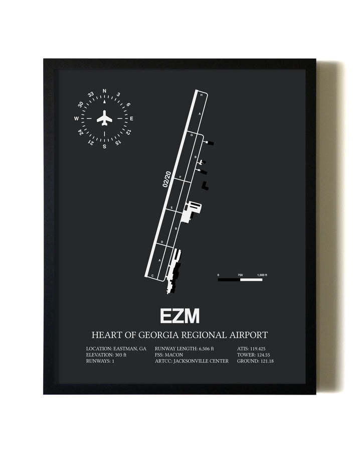 Unframed Heart Of Georgia Regional Airport map print poster