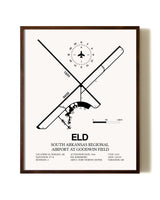 South Arkansas Regional Airport At Goodwin Field aviation print in walnut frame