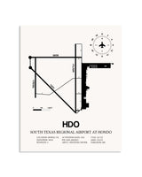 Gray South Texas Regional Airport At Hondo framed poster displayed in an airplane hangar