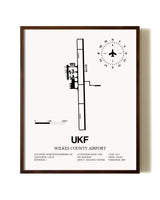 Wilkes County Airport aviation print in walnut frame