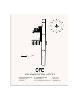 Gray Buffalo Municipal Airport framed poster displayed in an airplane hangar