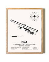 Dona Ana County International Jetport Airport framed print in natural wood frame