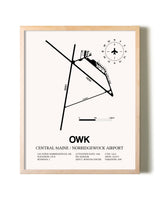 Central Maine / Norridgewock Airport framed wall art in white frame