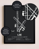 La Crosse Regional Airport poster size comparison chart