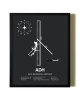 Unframed Ada Regional Airport map print poster