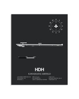 Gray Framed Kawaihapai Airfield layout wall art poster