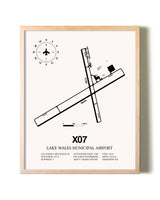 Lake Wales Municipal Airport framed wall art in white frame