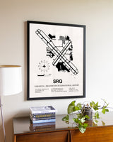 Sarasota / Bradenton International Airport aviation wall décor in black wood frame