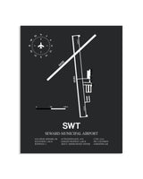Gray Framed Seward Municipal Airport layout wall art poster