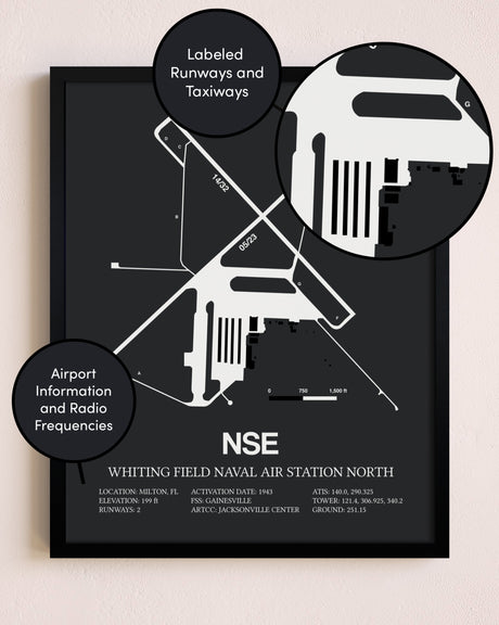 Whiting Field Naval Air Station North poster size comparison chart