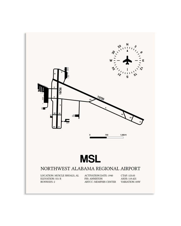 Gray Northwest Alabama Regional Airport framed poster displayed in an airplane hangar
