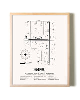Naked Lady Ranch Airport framed wall art in white frame