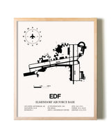 Elmendorf Air Force Base framed wall art in white frame