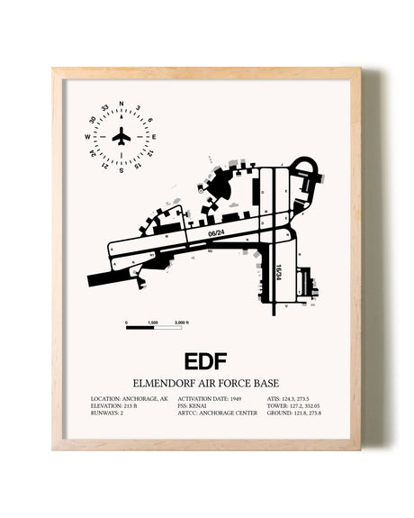 Elmendorf Air Force Base framed wall art in white frame