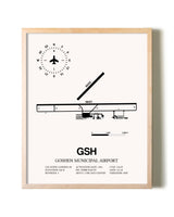Goshen Municipal Airport framed wall art in white frame