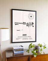 Houston Southwest Airport aviation wall décor in black wood frame