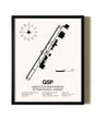 Framed Greenville Spartanburg International Airport wall art poster in black frame