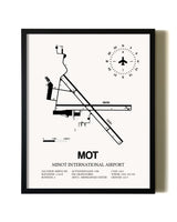 Framed Minot International Airport wall art poster in black frame