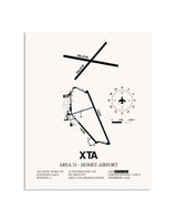 Gray Homey Airport - Area 51 framed poster displayed in an airplane hangar