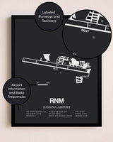 Ramona Airport poster size comparison chart