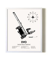 Gnoss Field Airport airport map poster in oak frame