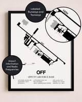Framed Offutt Air Force Base layout wall art poster