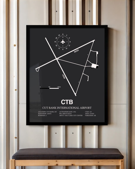 Frame color options for Cut Bank International Airport Wall Art