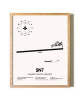 Farmers Pride Airport framed print in natural wood frame