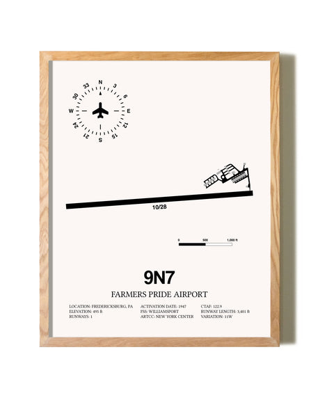 Farmers Pride Airport framed print in natural wood frame