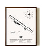 Rockingham County NC Shiloh Airport aviation print in walnut frame