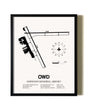 Framed Norwood Memorial Airport wall art poster in black frame