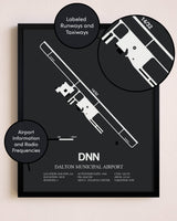 Dalton Municipal Airport poster size comparison chart