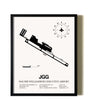 Framed Waltrip Williamsburg Executive Airport wall art poster in black frame