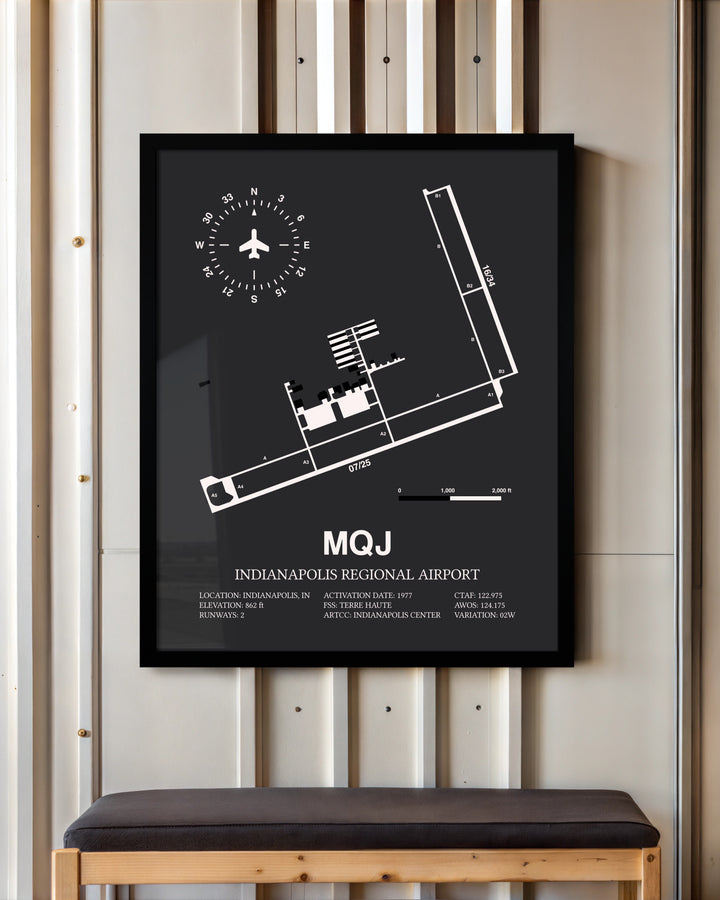 Frame color options for Indianapolis Regional Airport Wall Art