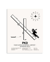 Gray Park Rapids Municipal Airport-Konshok Field framed poster displayed in an airplane hangar