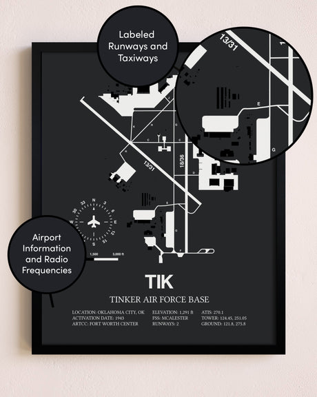Tinker Air Force Base poster size comparison chart