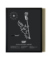 Unframed Bourland Field Airport map print poster