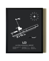 Unframed Laconia Municipal Airport map print poster